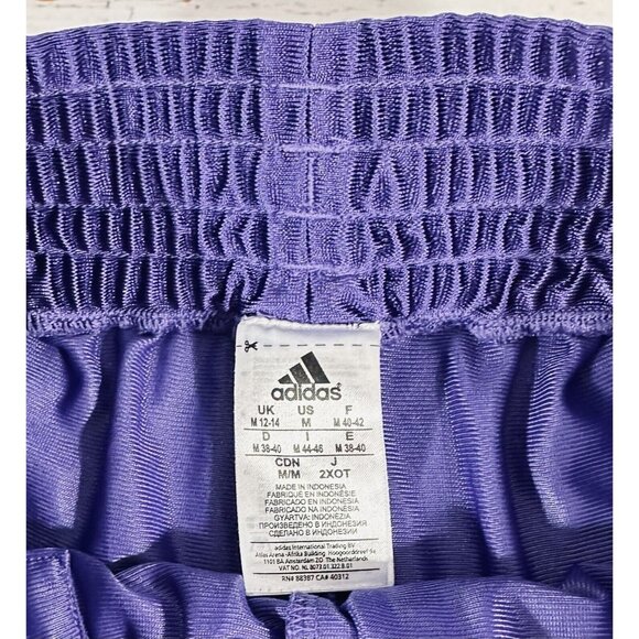 Adidas Mesh Running Shorts Wide Waist Training Purple Neon Green Size Medium - Picture 3 of 11